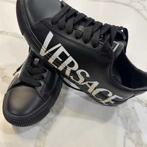 Versace Black Sneakers with Sleek Design